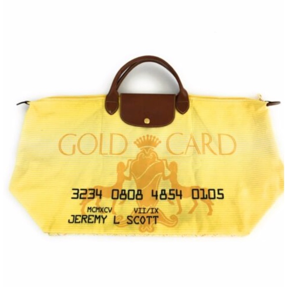 RARE Jeremy Scott Gold Credit Card Print Weekender - Picture 5 of 8